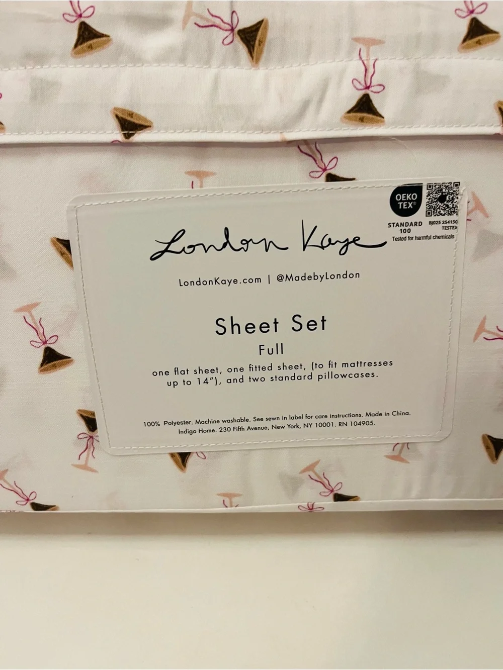 London Kaye Full Sheet Sets Lot of 2 Parisian Pastry & Cafe Espresso Martini